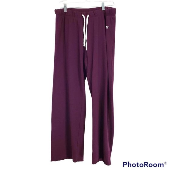 PINK Victoria's Secret Pants - Pink Victoria's Secret Woman's Sz M Sweat Pants Burgundy drawstring stretch